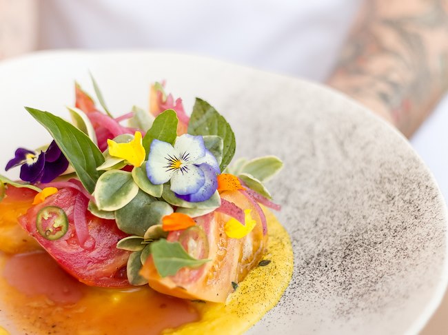 Colorful tomato salad